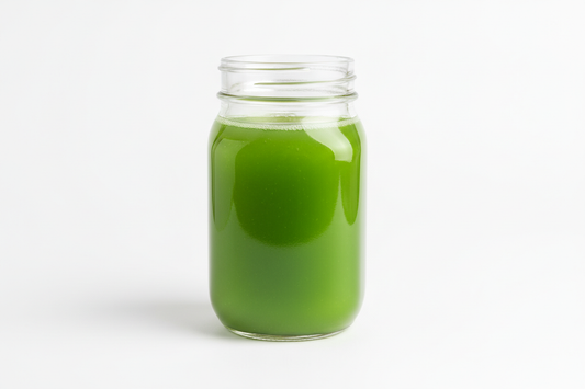 can you create a picture for my website. Im advertising a celery juice in a mason jar with a white background